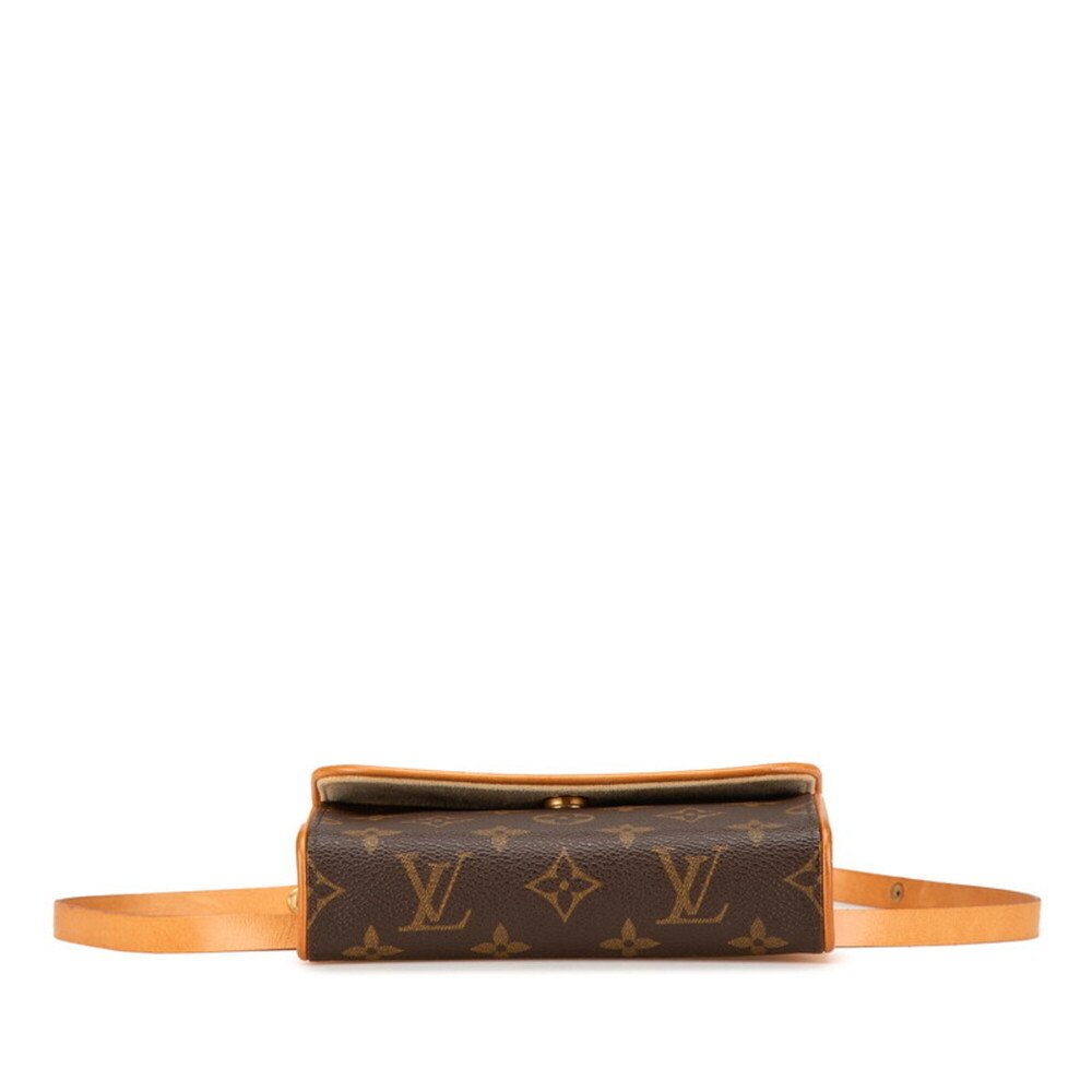 LOUIS VUITTON Authentic Brown Monogram Leather Pochette Hobo Bag - Picture 3 of 15